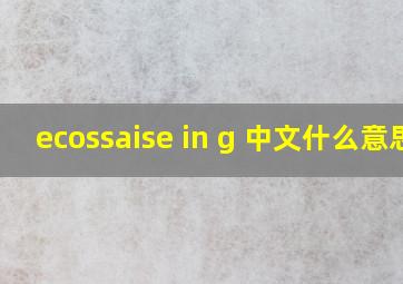 ecossaise in g 中文什么意思